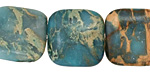 Turquoise Impression Jasper Puff Square 20mm