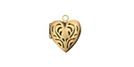 Antique Brass (plated) Tiny Pressed Heart Heirloom Locket 13x15mm
