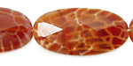 Fire Agate Faceted Flat Oval 40x20mm