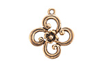 Nunn Design Antique Gold (plated) Fanciful Flower Petal Charm 22x25mm