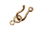 Antique Brass (plated) Hammered Simple Hook & Eye Clasp 32x12mm