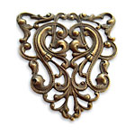 Vintaj Natural Brass Nouveau Crest Filigree 38x40mm