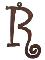 The Lipstick Ranch Rusted Iron Letter R Pendant 39x64mm