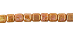 Czech Glass Opaque Rose/Gold Topaz Square 6mm