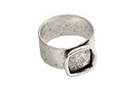 Nunn Design Antique Silver (plated) Small Square Frame Adjustable Ring 13mm