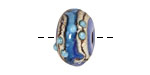 Grace Lampwork Blue Freestyle Rondelle 9x14mm
