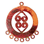 Patricia Healey Copper Double Spiral Heart Chandelier Link 39x49mm