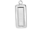 Silver (plated) Lipped Narrow Rectangle Bezel 12x36mm