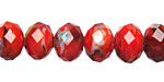 Fire Engine Crystal Faceted Rondelle 8mm