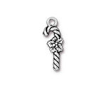 TierraCast Antique Silver (plated) Candy Cane Charm 9x25mm
