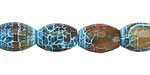 Fire Agate w/ Blue Crackle Faceted Rice 14x10mm