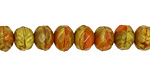 Czech Glass Pumpkin Patch Fire Polished Rondelle 6x9mm
