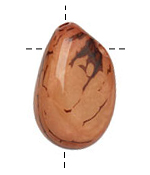 Tagua Nut Angel Skin Nugget (3-hole) 22-30x37-42mm