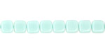 Czech Glass Opaque Pale Turquoise 2-Hole Tile 6mm