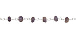 Iolite Faceted Rondelle Silver (plated) Bead Chain