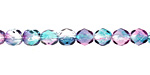 Czech Fire Polished Glass Dual Coated Pink/Blue Round 6mm