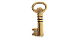 Nunn Design Antique Gold (plated) Key Charm 10x23mm