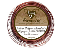 Vintaj Artisan Copper Half Round Parawire 18 gauge, 21 feet