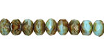 Czech Glass Muddy Spring Fire Polished Rondelle 6x9mm
