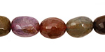 Rainbow Fire Agate Faceted Nugget 13-15x9-10mm