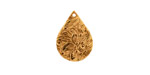 Stampt Antique Gold (plated) Floral Embossed Teardrop 12x17mm