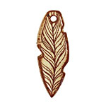 Kylie Parry Ceramic Sketched Feather Pendant 16x44mm