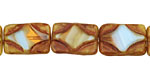 Czech Glass Sunday Breakfast Table Cut Rectangle 15x11mm