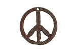 The Lipstick Ranch Rusted Iron Small Peace Pendant 25mm