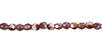 Czech Fire Polished Glass Luster Amethyst/Crystal Round 3mm