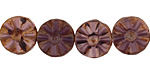 Czech Glass Eggplant Picasso Flower Window Coin 12mm