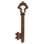 Vintaj Natural Brass Gate Key w/ Hole 15x57mm