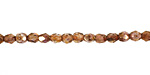 Czech Fire Polished Glass Luster Transparent Gold/Smoky Topaz Round 3mm