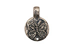 Green Girl Pewter Butterfly Pendant 17x24mm