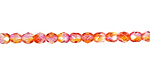 Czech Fire Polished Glass Dual Coated Fuschia/Cantaloupe Round 4mm
