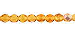 Czech Fire Polished Glass Medium Topaz AB Round 6mm