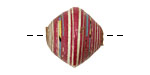 African Paper (magenta, white) Bicone 20x21-22mm