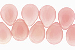 Czech Glass Milky Pink Teardrop 12x16mm