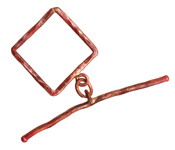 Patricia Healey Copper Large Square Toggle 24x28mm, 56mm bar