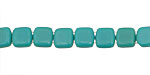Czech Glass Persian Turquoise 2-Hole Tile 6mm