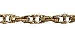 Antique Brass (plated) Patterned Interlocking Oval Chain