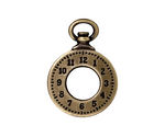 TierraCast Antique Brass (plated) Clock Pendant 20x29mm