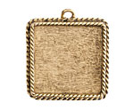 Nunn Design Antique Gold (plated) Large Ornate Square Bezel Pendant 30x34mm