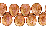Czech Glass Luster Rose/Gold Topaz Teardrop 12x16mm