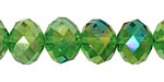 Kelly Green AB Crystal Faceted Rondelle 14mm