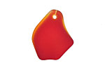 Cherry Red Recycled Glass Freeform Drop 16-23x25-30mm