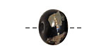 Grace Lampwork Elegant Black Metallic Rondelle 9x14mm