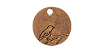 Nunn Design Antique Gold (plated) Small Circle Bird Tag 19mm