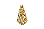 Stampt Antique Gold (plated) Double Sided Filigree Drop 13x24mm