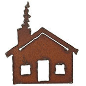 The Lipstick Ranch Rusted Iron Cottage Pendant 50x56mm