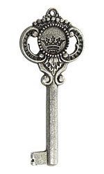 Nunn Design Antique Silver (plated) Large Key Pendant 73x31mm